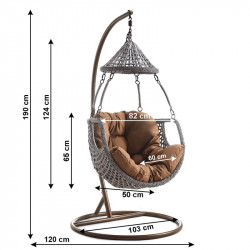 Függőfotel Luanda barna-szürkésbarna