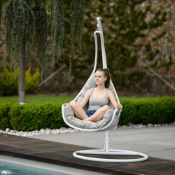 Függőfotel Talise fehér-szürkésbarna