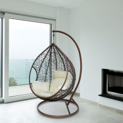 Függőfotel Noela krém-barna