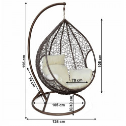 Függőfotel Noela krém-barna