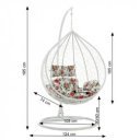 Függőfotel Noela fehér-virágmintás