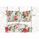 Függőfotel Noela fehér-virágmintás