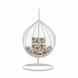 Függőfotel Noela fehér-virágmintás