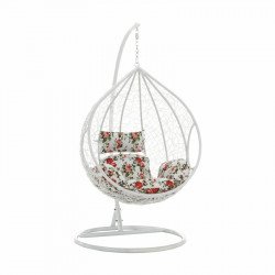 Függőfotel Noela fehér-virágmintás Kert Tempo Kondela