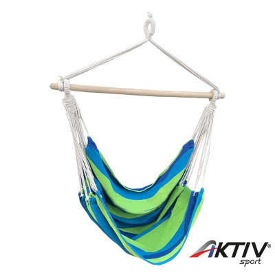 Függőszék állvány nélkül Lindo fehér-zöld-kék