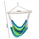 Függőszék állvány nélkül Lindo fehér-zöld-kék