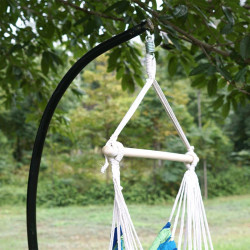 Függőszék állvány nélkül Lindo fehér-zöld-kék