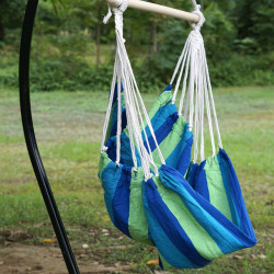 Függőszék állvány nélkül Lindo fehér-zöld-kék