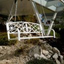 Kerti hinta állvány nélkül Abea fehér