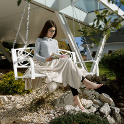 Kerti hinta állvány nélkül Abea fehér