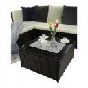 Kerti bútor szett két részes Alera rattan sötétbarna-krém