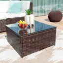 Kerti bútor szett két részes Alera rattan sötétbarna-krém