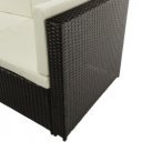 Kerti bútor szett két részes Alera rattan sötétbarna-krém