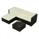 Kerti bútor szett két részes Alera rattan sötétbarna-krém