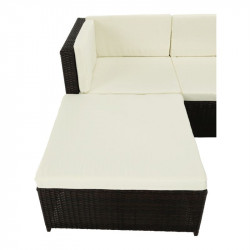 Kerti bútor szett két részes Alera rattan sötétbarna-krém