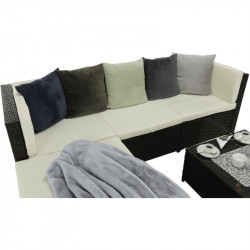 Kerti bútor szett két részes Alera rattan sötétbarna-krém