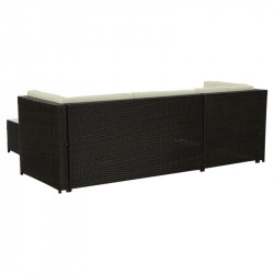 Kerti bútor szett két részes Alera rattan sötétbarna-krém