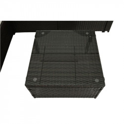 Kerti bútor szett két részes Alera rattan sötétbarna-krém