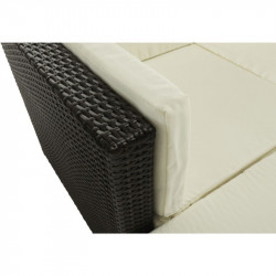 Kerti bútor szett két részes Alera rattan sötétbarna-krém