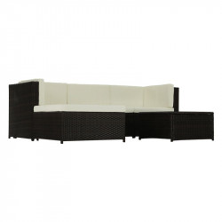 Kerti bútor szett két részes Alera rattan sötétbarna-krém