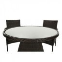 Kerti bútor szett öt részes Randel rattan sötétbarna-bézs