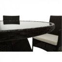 Kerti bútor szett öt részes Randel rattan sötétbarna-bézs