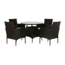 Kerti bútor szett öt részes Randel rattan sötétbarna-bézs