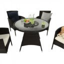 Kerti bútor szett öt részes Randel rattan sötétbarna-bézs