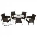 Kerti bútor szett öt részes Randel rattan sötétbarna-bézs