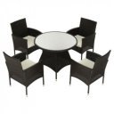 Kerti bútor szett öt részes Randel rattan sötétbarna-bézs