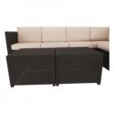 Kerti bútor szett három részes Roden rattan barna-bézs