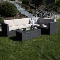 Kerti bútor szett három részes Roden rattan barna-bézs