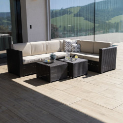 Kerti bútor szett három részes Roden rattan barna-bézs