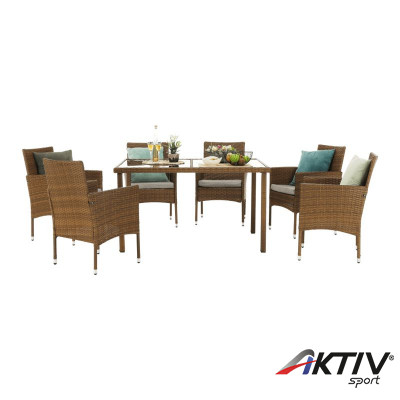 Kerti bútor szett hét részes Garden rattan méz-krém