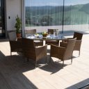 Kerti bútor szett hét részes Garden rattan méz-krém