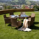 Kerti bútor szett hét részes Garden rattan méz-krém