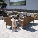 Kerti bútor szett hét részes Garden rattan méz-krém