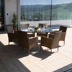 Kerti bútor szett hét részes Garden rattan méz-krém