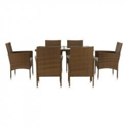 Kerti bútor szett hét részes Garden rattan méz-krém