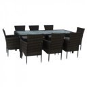 Kerti bútor szett kilenc részes Menibor rattan szürke