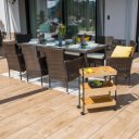 Kerti bútor szett kilenc részes Menibor rattan szürke