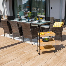 Kerti bútor szett kilenc részes Menibor rattan szürke