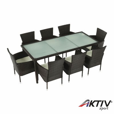 Kerti bútor szett kilenc részes Menibor rattan barna-bézs