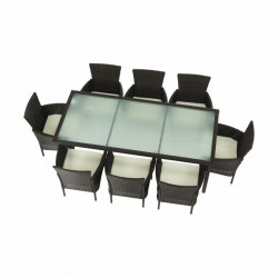 Kerti bútor szett kilenc részes Menibor rattan barna-bézs