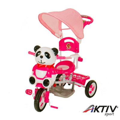 Tricikli pandás fedeles rózsaszín