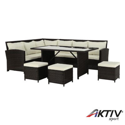 Kerti bútor szett öt részes Stark barna-krém