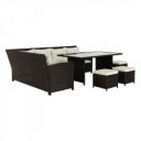 Kerti bútor szett öt részes Stark barna-krém