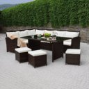 Kerti bútor szett öt részes Stark barna-krém