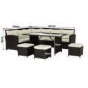 Kerti bútor szett öt részes Stark barna-krém