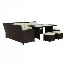 Kerti bútor szett öt részes Stark barna-krém